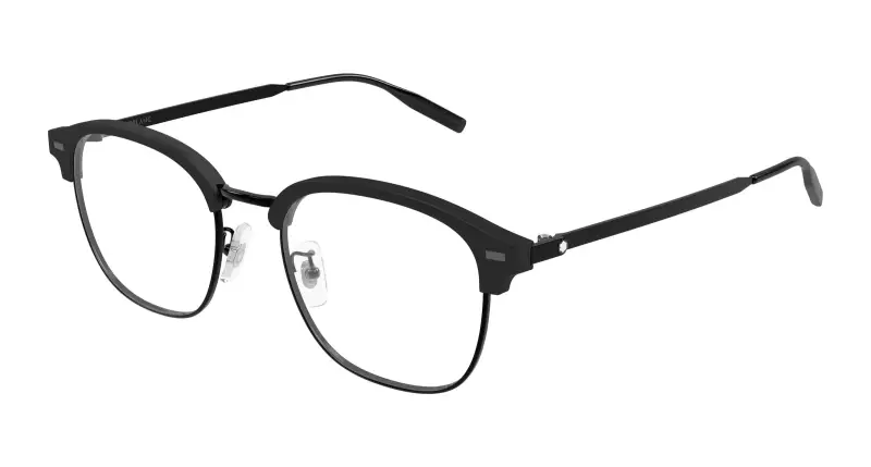 Uomo MB0446OA 002 Montature da vista Titanio Nero Trasparente Rotonda