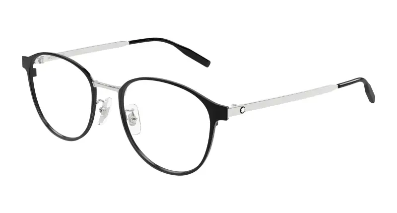 Uomo MB0447OA 002 Montature da vista Titanio Nero Trasparente Rotonda