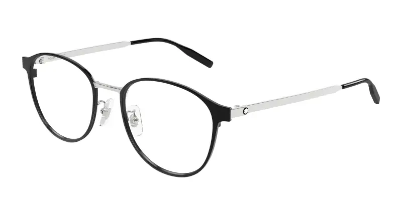 Uomo MB0447OA 005 Montature da vista Titanio Nero Trasparente Rotonda