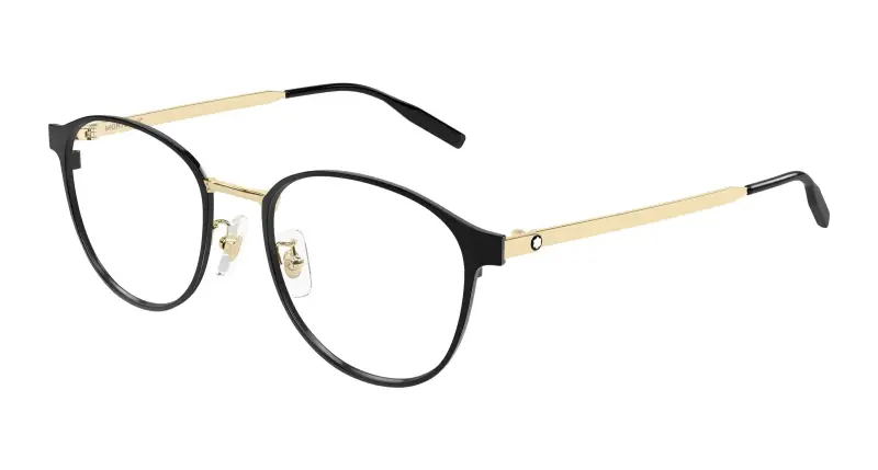 Uomo MB0447OA 006 Montature da vista Titanio Nero Trasparente Rotonda