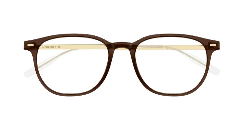 Uomo MB0448OA 004 Montature da vista Iniettato Marrone Trasparente Rotonda miniatura 2