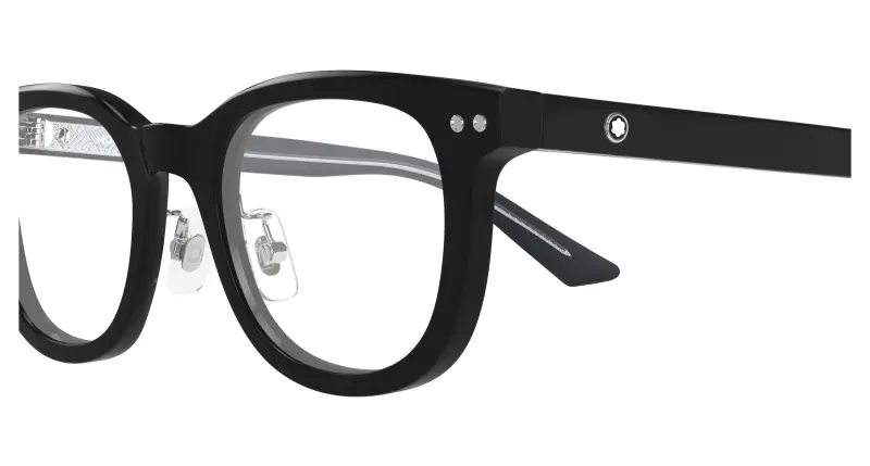 Uomo MB0450OJ 001 Montature da vista Acetato Nero Trasparente Rotonda miniatura 3