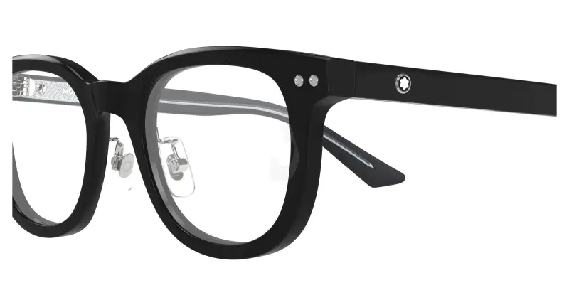 Uomo MB0450OJ 005 Montature da vista Acetato Nero Trasparente Rotonda miniatura 3