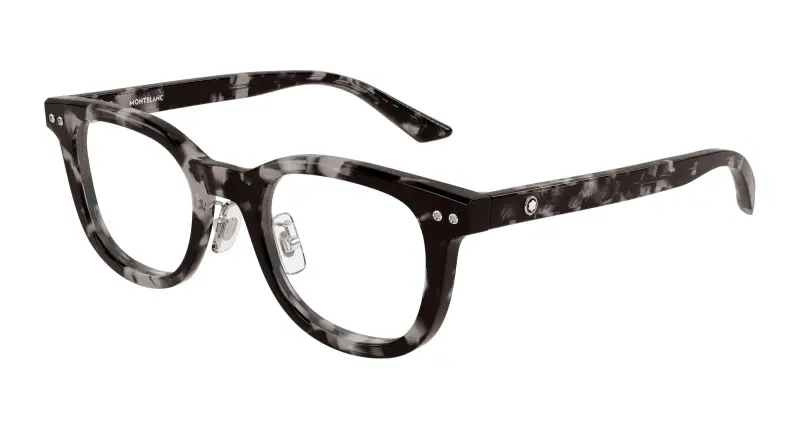 Uomo MB0450OJ 006 Montature da vista Acetato Nero Trasparente Rotonda