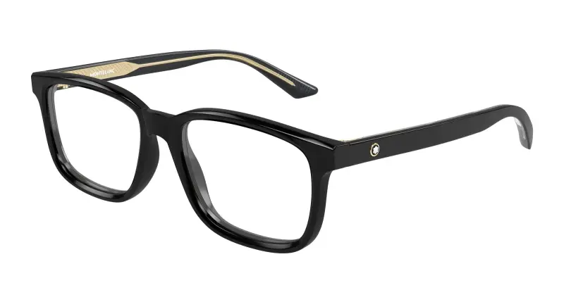 Uomo MB0452O 001 Montature da vista Acetato Nero Trasparente Squadrata