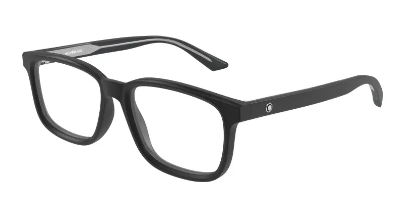 Uomo MB0452O 002 Montature da vista Acetato Nero Trasparente Squadrata