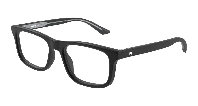 Uomo Montblanc MB0457O 002 Montature da vista Acetato Nero Trasparente Squadrata