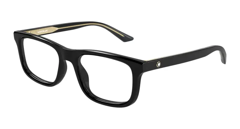 Uomo Montblanc MB0457O 006 Montature da vista Acetato Nero Trasparente Squadrata