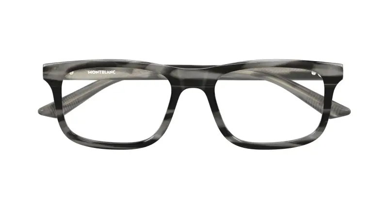 Uomo Montblanc MB0457O 009 Montature da vista Acetato Grigio Trasparente Squadrata miniatura 2