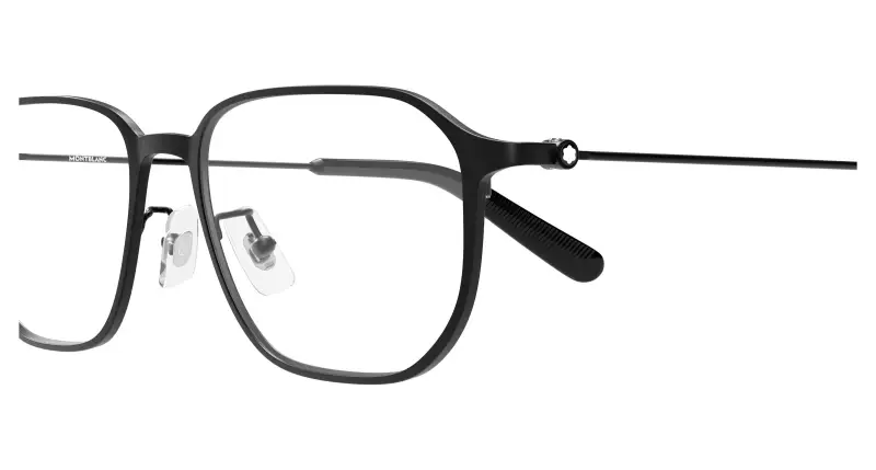 Uomo Montblanc MB0465OA 001 Montature da vista Metallo Nero Trasparente Geometrica miniatura 3