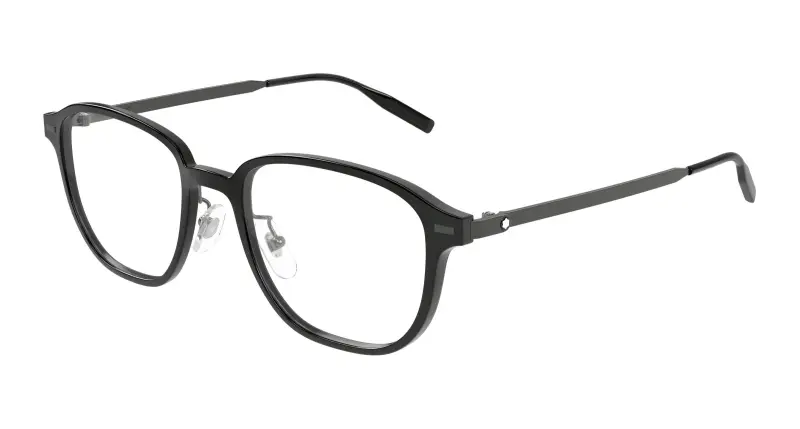 Uomo Montblanc MB0466OA 001 Montature da vista Iniettato Nero Trasparente Geometrica