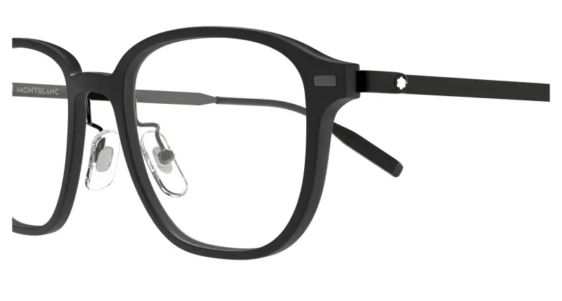 Uomo Montblanc MB0466OA 002 Montature da vista Iniettato Nero Trasparente Geometrica miniatura 3