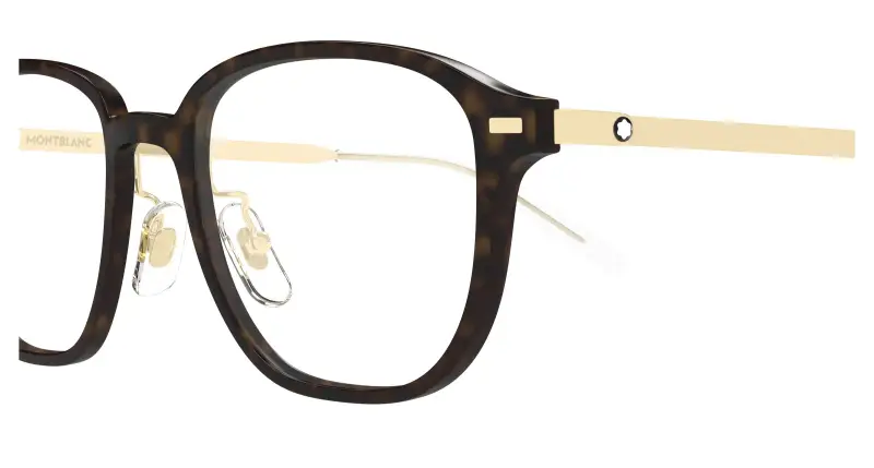 Uomo Montblanc MB0466OA 003 Montature da vista Iniettato Havana Trasparente Geometrica miniatura 3