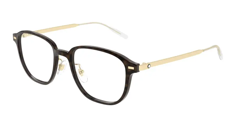 Uomo Montblanc MB0466OA 003 Montature da vista Iniettato Havana Trasparente Geometrica