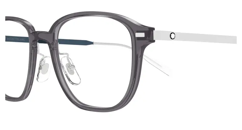 Uomo Montblanc MB0466OA 004 Montature da vista Iniettato Grigio Trasparente Geometrica miniatura 3