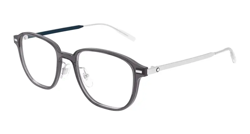 Uomo Montblanc MB0466OA 004 Montature da vista Iniettato Grigio Trasparente Geometrica