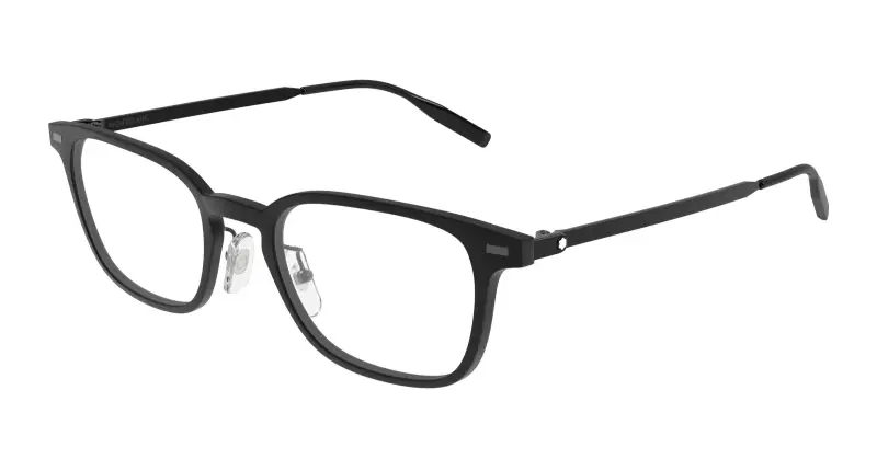 Uomo Montblanc MB0467OL 008 Montature da vista Iniettato Nero Trasparente Squadrata