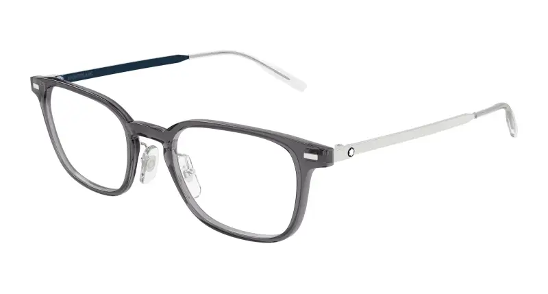 Uomo Montblanc MB0467OL 010 Montature da vista Iniettato Grigio Trasparente Squadrata