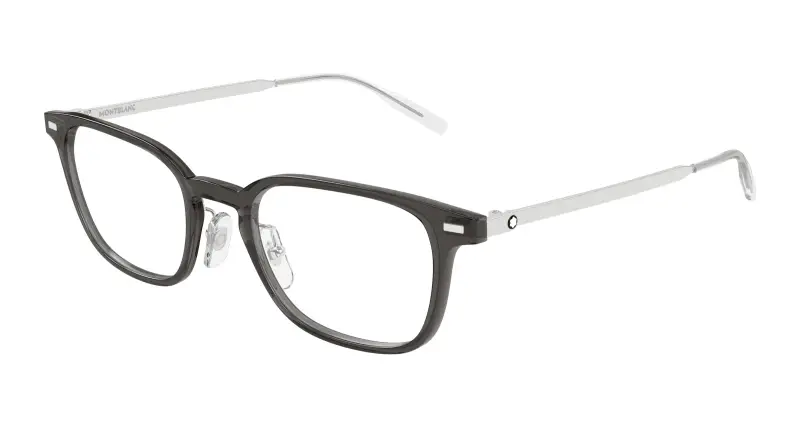 Uomo Montblanc MB0467OL 012 Montature da vista Iniettato Grigio Trasparente Squadrata
