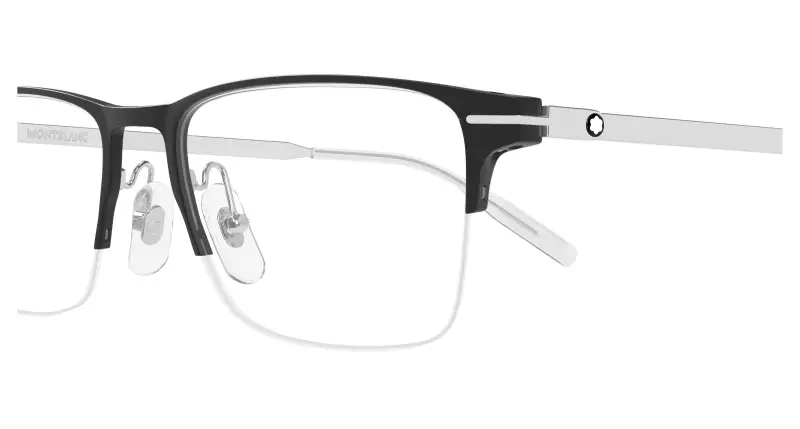 Uomo Montblanc MB0468O 005 Montature da vista Nero Trasparente Squadrata miniatura 3