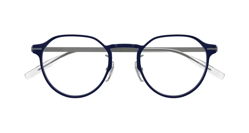 Uomo Montblanc MB0469OL 003 Montature da vista Blu Trasparente Rotonda miniatura 2