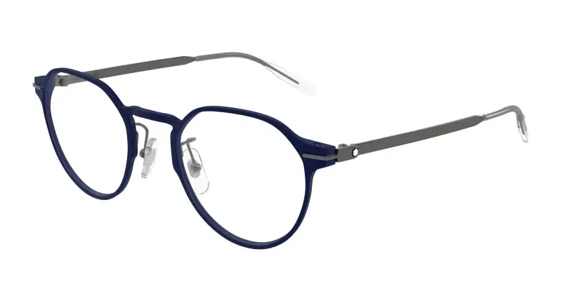 Uomo Montblanc MB0469OL 003 Montature da vista Blu Trasparente Rotonda