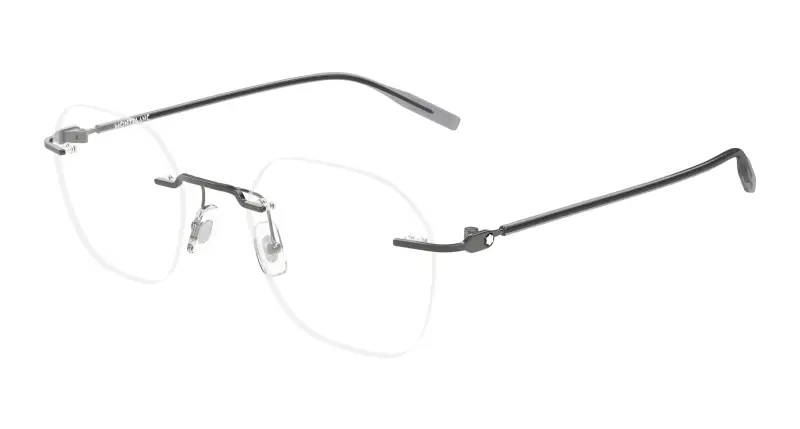 Uomo Montblanc MB0471O 001 Montature da vista Metallo Rutenio Trasparente Rotonda