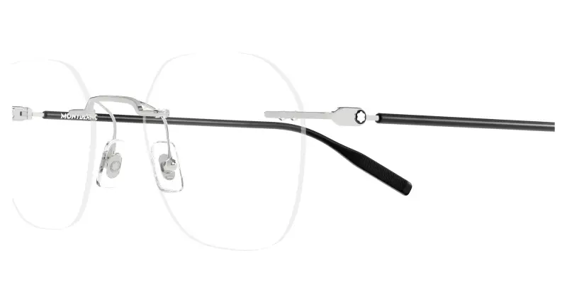 Uomo Montblanc MB0471O 002 Montature da vista Metallo Argento Trasparente Rotonda miniatura 3