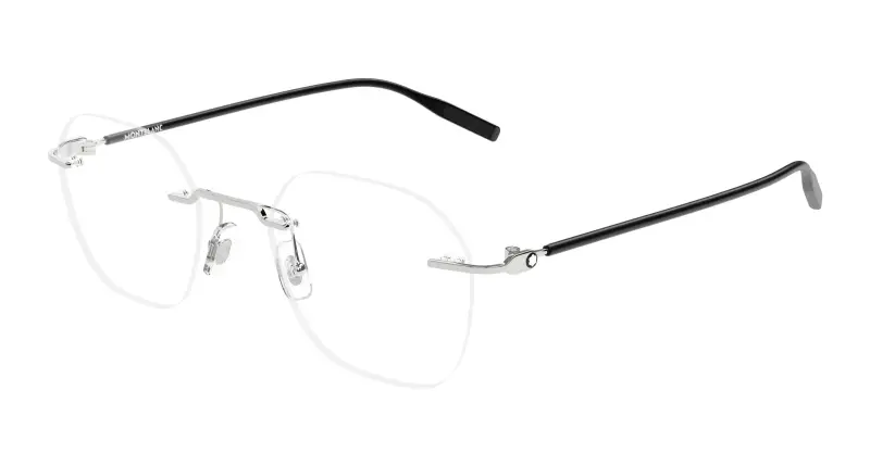 Uomo Montblanc MB0471O 002 Montature da vista Metallo Argento Trasparente Rotonda