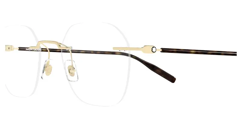 Uomo Montblanc MB0471O 003 Montature da vista Metallo Oro Trasparente Rotonda miniatura 3