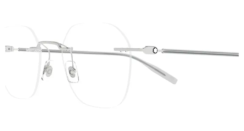 Uomo Montblanc MB0471O 004 Montature da vista Metallo Argento Trasparente Rotonda miniatura 3