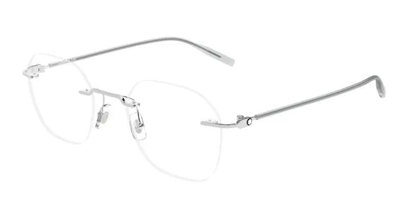 Uomo Montblanc MB0471O 004 Montature da vista Metallo Argento Trasparente Rotonda