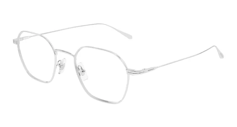 Uomo Montblanc MB0472O 002 Montature da vista Metallo Argento Trasparente Geometrica