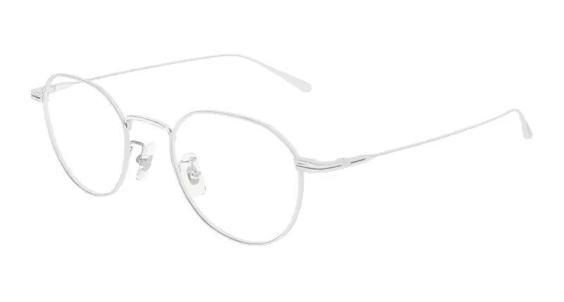 Uomo Montblanc MB0476OA 002 Montature da vista Metallo Argento Trasparente Geometrica