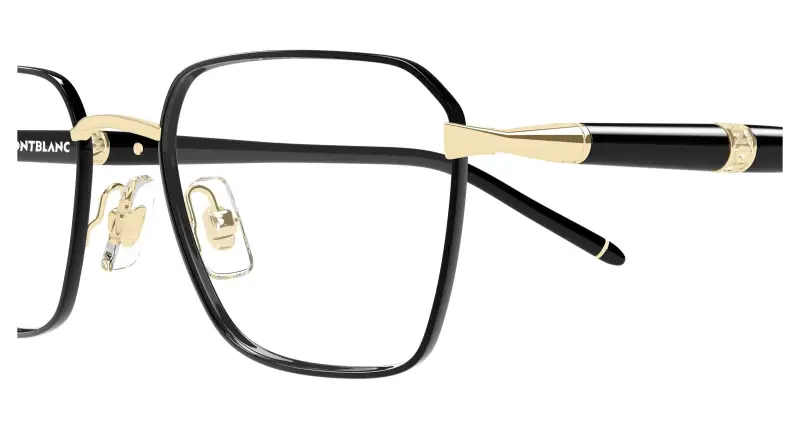 Uomo Montblanc MB0485O 001 Montature da vista Metallo Oro Trasparente Squadrata miniatura 3