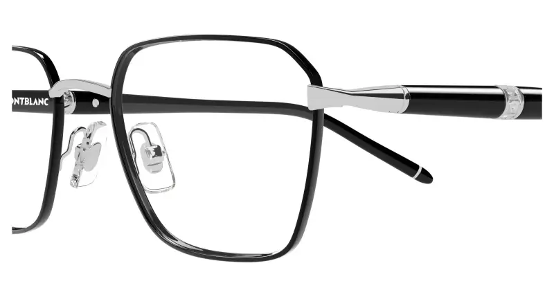 Uomo Montblanc MB0485O 002 Montature da vista Metallo Argento Trasparente Squadrata miniatura 3