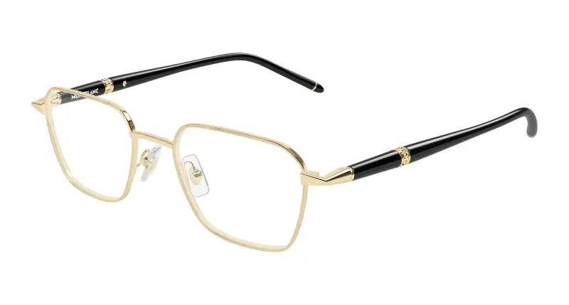 Uomo Montblanc MB0485O 003 Montature da vista Metallo Oro Trasparente Squadrata