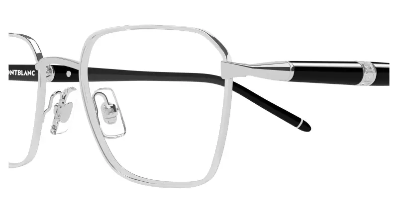 Uomo Montblanc MB0485O 004 Montature da vista Metallo Argento Trasparente Squadrata miniatura 3