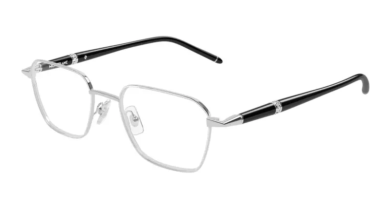 Uomo Montblanc MB0485O 004 Montature da vista Metallo Argento Trasparente Squadrata