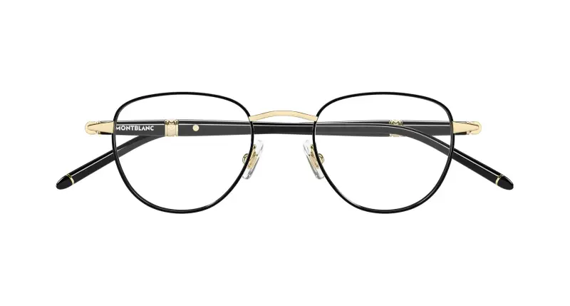 Uomo Montblanc MB0486O 001 Montature da vista Metallo Oro Trasparente Rotonda miniatura 2