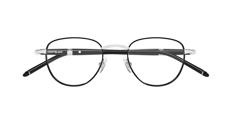 Uomo Montblanc MB0486O 002 Montature da vista Metallo Argento Trasparente Rotonda miniatura 2