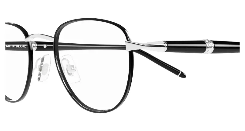 Uomo Montblanc MB0486O 002 Montature da vista Metallo Argento Trasparente Rotonda miniatura 3