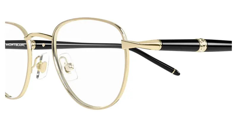 Uomo Montblanc MB0486O 003 Montature da vista Metallo Oro Trasparente Rotonda miniatura 3