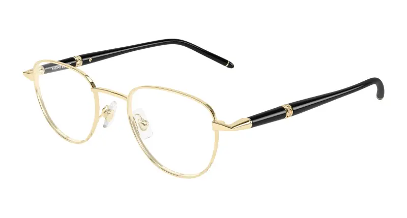 Uomo Montblanc MB0486O 003 Montature da vista Metallo Oro Trasparente Rotonda