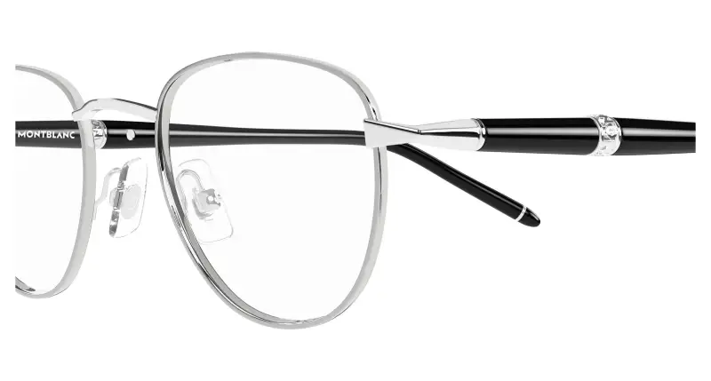 Uomo Montblanc MB0486O 004 Montature da vista Metallo Argento Trasparente Rotonda miniatura 3