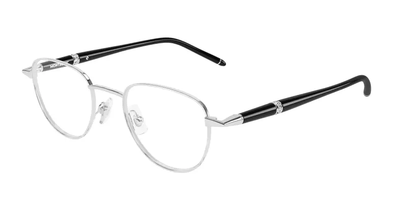 Uomo Montblanc MB0486O 004 Montature da vista Metallo Argento Trasparente Rotonda