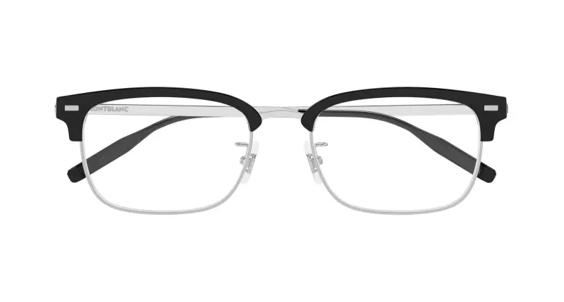 Uomo Montblanc MB0493OJ 002 Montature da vista Metallo Argento Trasparente Squadrata miniatura 2