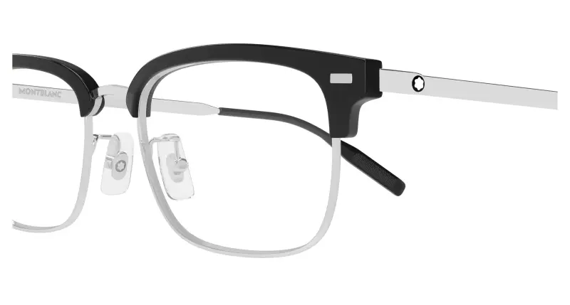 Uomo Montblanc MB0493OJ 002 Montature da vista Metallo Argento Trasparente Squadrata miniatura 3