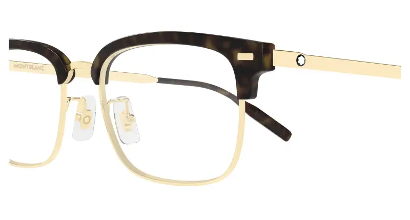 Uomo Montblanc MB0493OJ 003 Montature da vista Metallo Oro Trasparente Squadrata miniatura 3