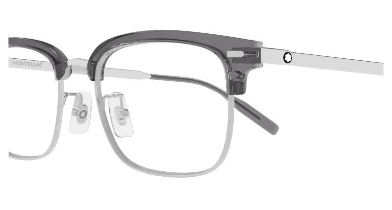 Uomo Montblanc MB0493OJ 004 Montature da vista Metallo Argento Trasparente Squadrata miniatura 3